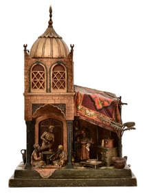 Anton Chotka (Austrian, 1881-1955), Cold-Painted Bronze Orientalist Lamp