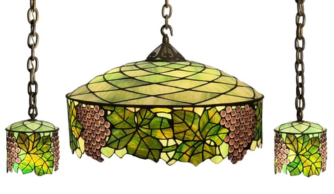 Handel "Grape" Chandelier with Matching Pendant Lights
