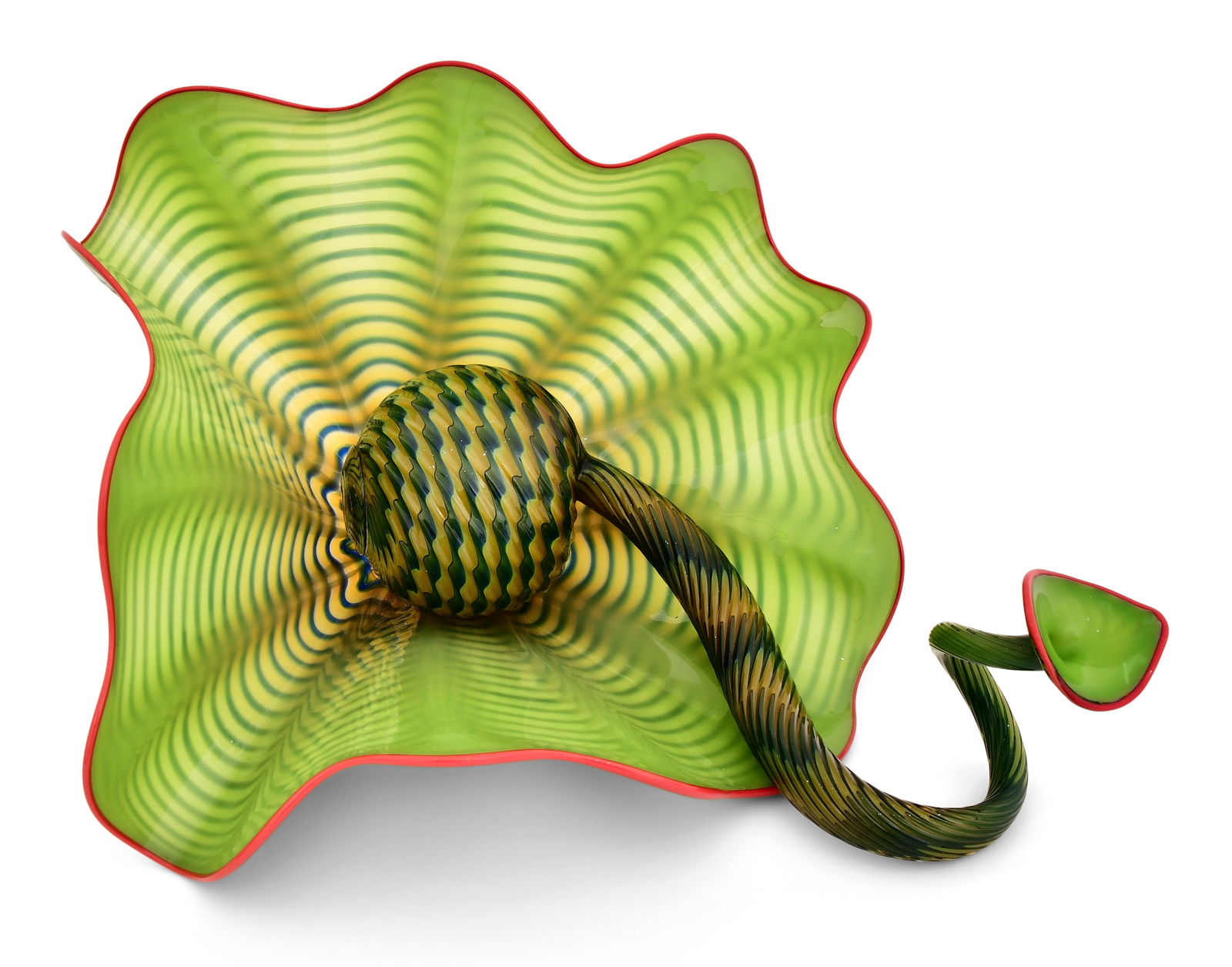 Dale Chihuly (American, b. 1941), Parrot Green Persian Set: Dale Chihuly(American, b. 1941)Parrot Green Persian Setcirca 2001hand-blown glasssigned and dated "Chihuly, PP01"6 1/2 x 11 x 7 inches (glass)12 3/4 x 12 1/2 x 12 1/2 inches (box)Prove