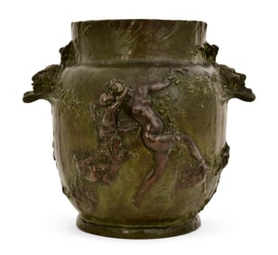 Joseph Gustave Cheret (French, 1838-1894), Art Nouveau Bronze Vase