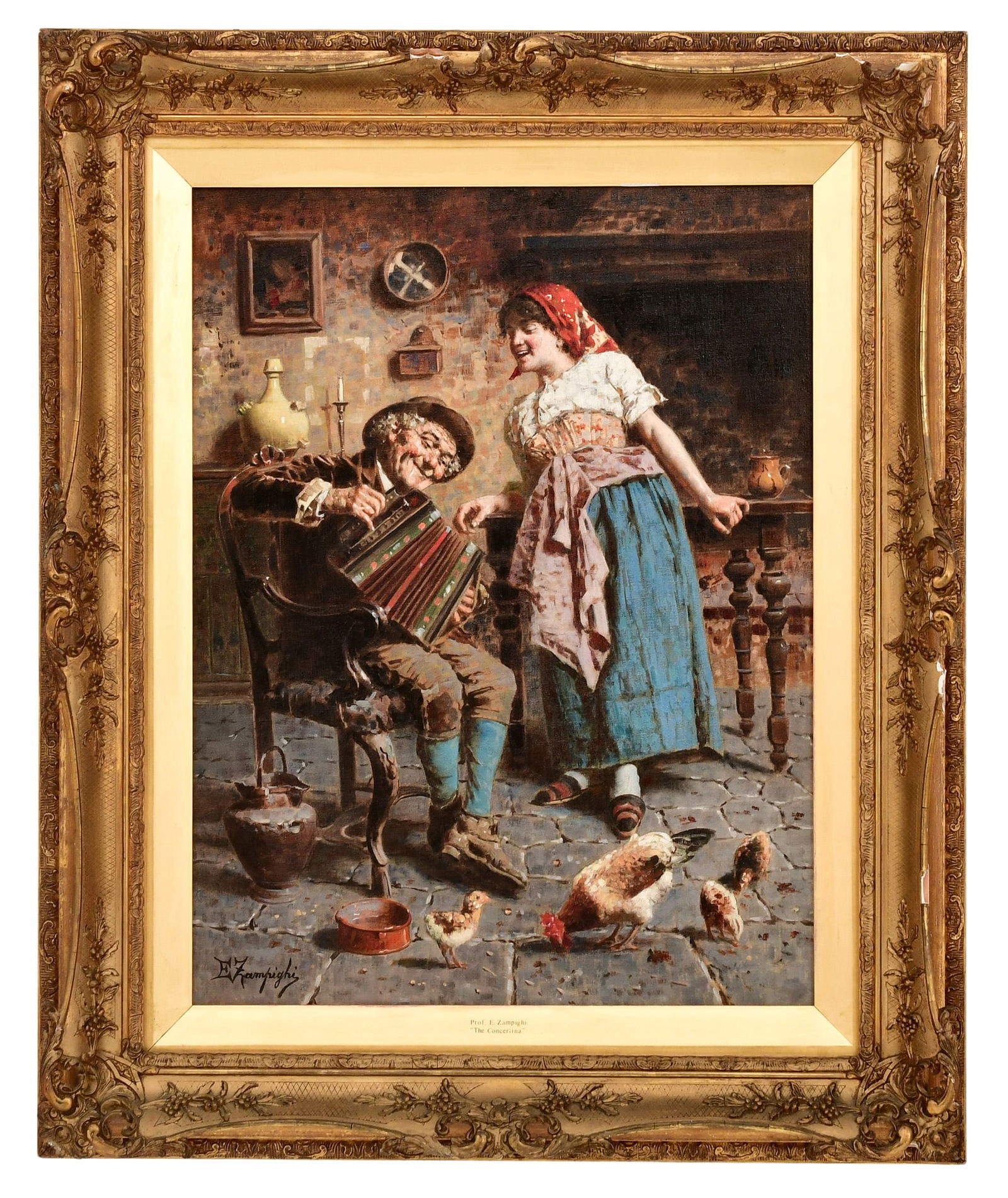 Eugenio Edouardo Zampighi (Italian, 1859-1944), "The Concertina" (1 of 4)