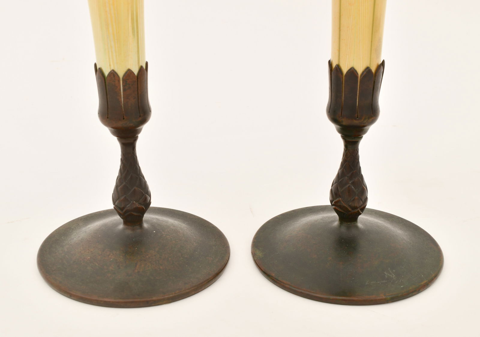 Tiffany Studios, Two "Pulled Feather" Vases - 2