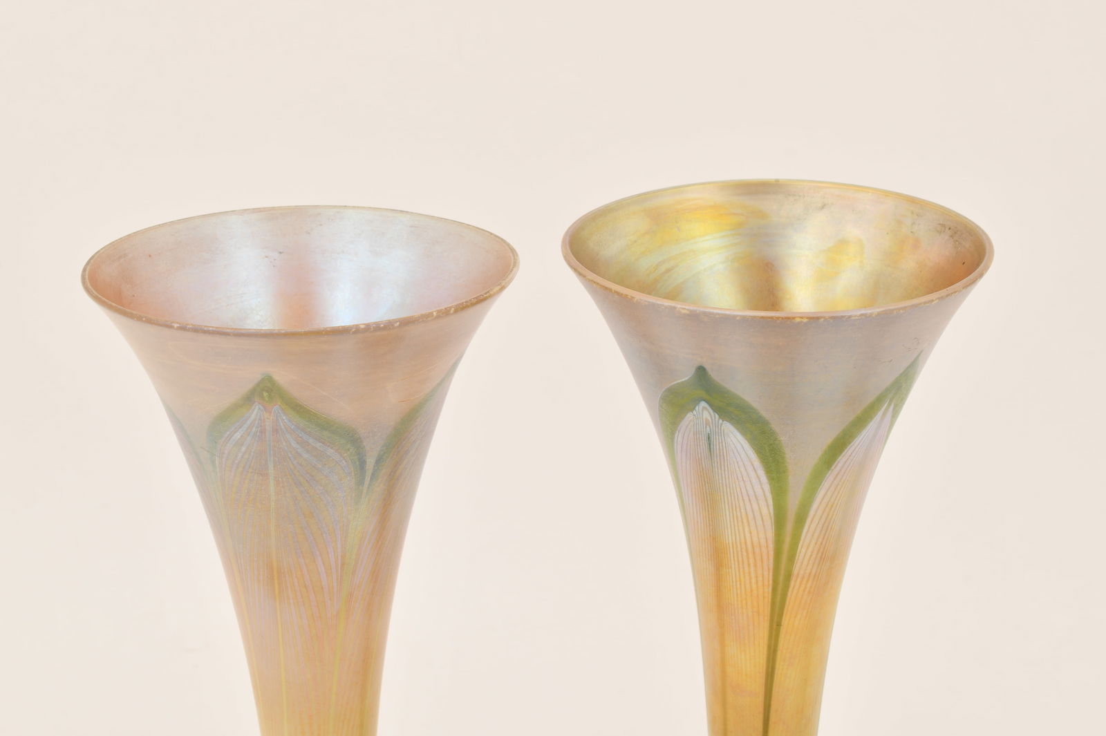 Tiffany Studios, Two "Pulled Feather" Vases - 3