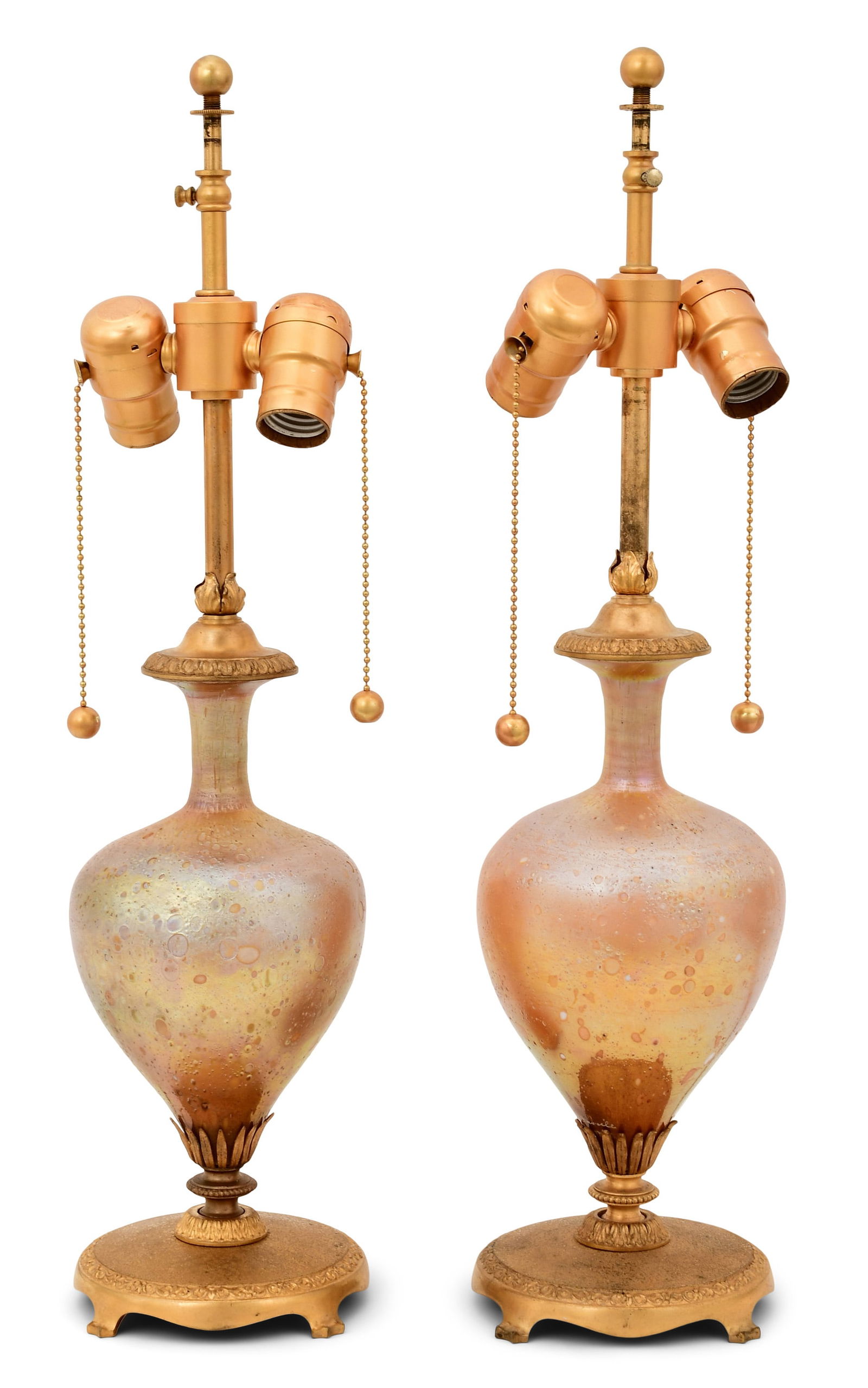 Tiffany Studios, Pair of "Cypriote" Table Lamps (1 of 6)