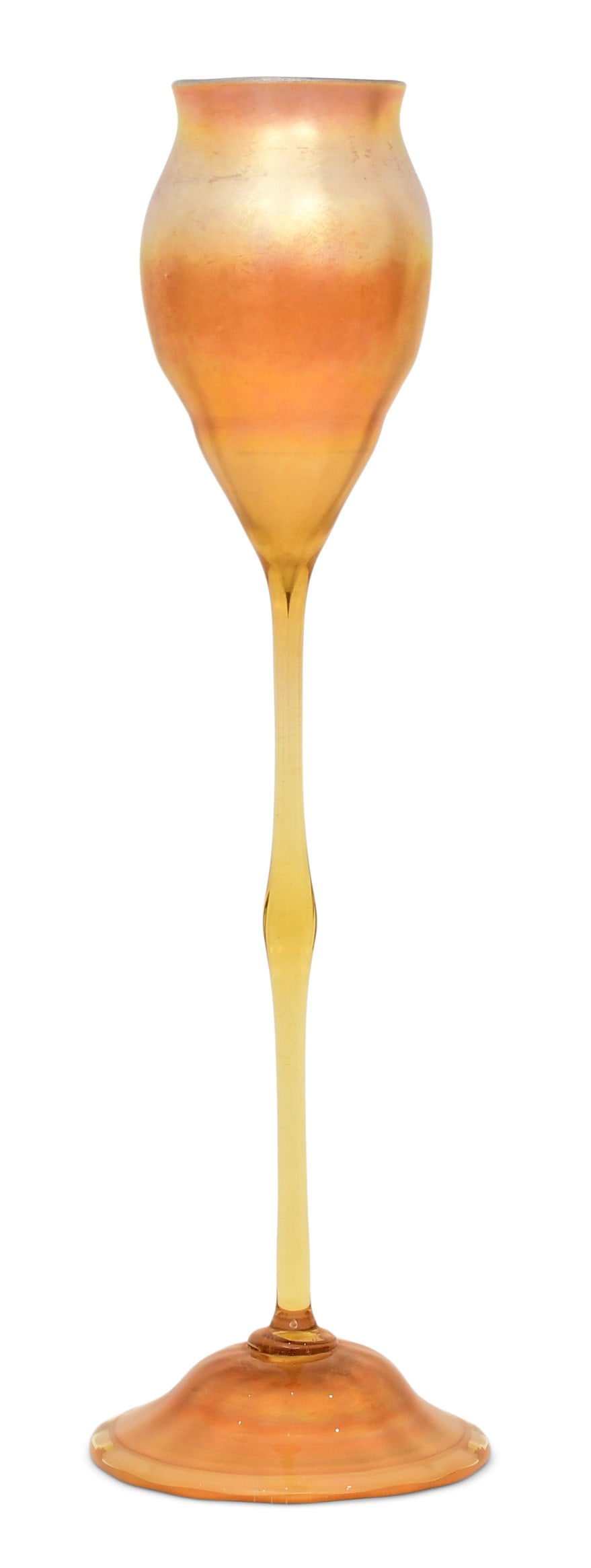 Tiffany Studios Favrile Glass Flower-Form Vase: Tiffany Studios Flower-Form Vase circa 1905 favrile glass engraved "L.C.T. / W4503" 18 in. high Provenance: Private Collection, Ohio