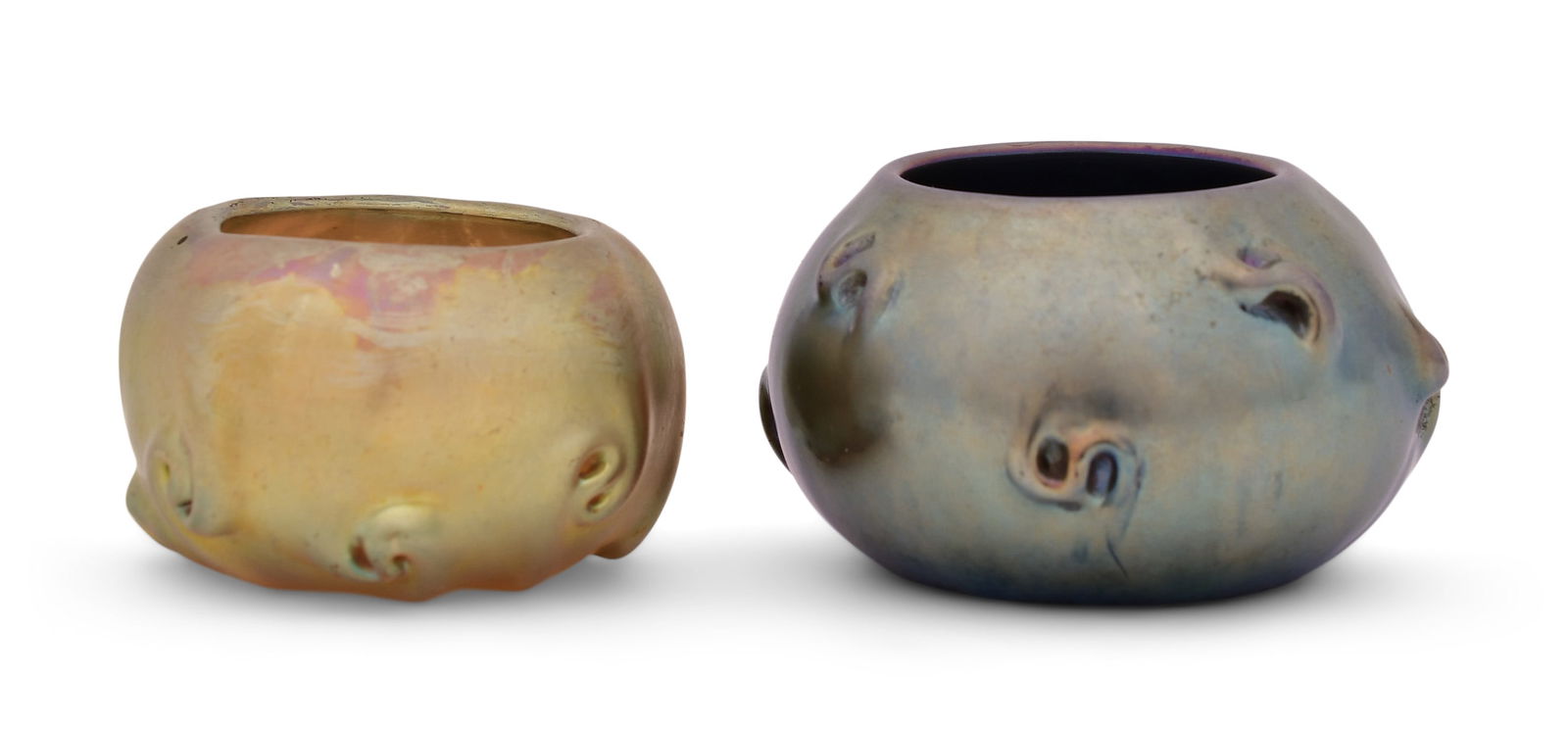 Tiffany Studios, Two Salt Dishes with Prunts (1 of 4)