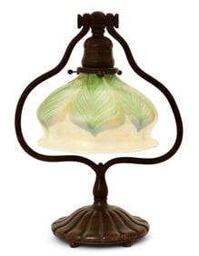 Tiffany Studios "Pulled Feather" Harp Desk Lamp