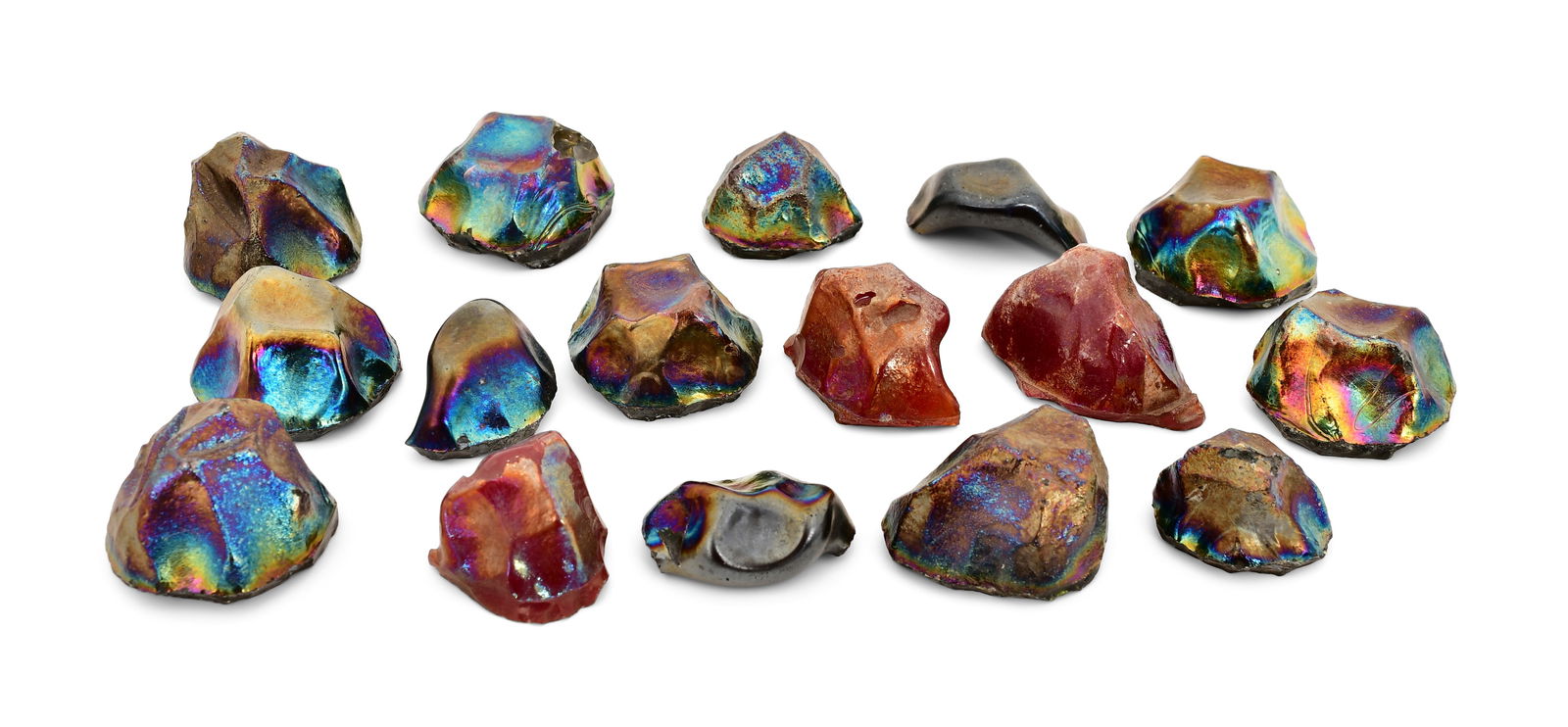 Tiffany Studios, Lot of 16 Hand-Faceted Favrile Glass Jewels (1 of 4)