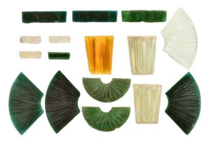 Tiffany Studios, Lot of "Favrile Fabrique" Glass Pieces