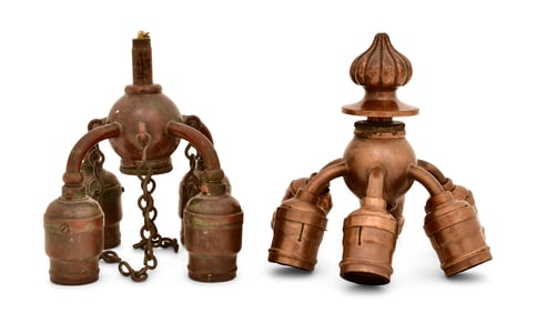 Two Tiffany Studios Bronze Socket Clusters