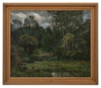 Chauncey Foster Ryder (American, 1868-1949), Landscape with Stream