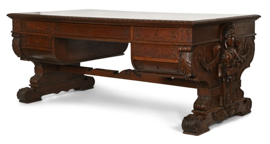 Attr. Allen & Brother (1847-1902), Renaissance Revival Partner's Desk