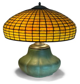 Bigelow, Kennard & Co. / Hampshire Pottery Geometric Table Lamp