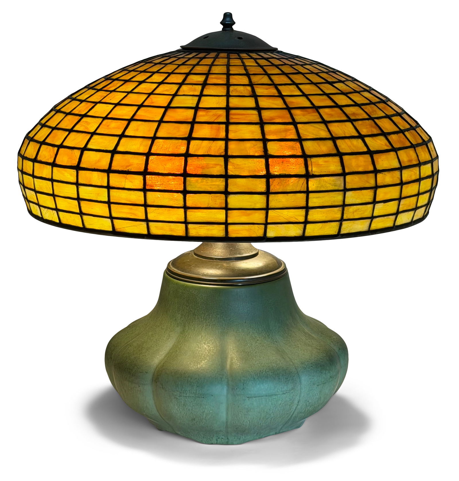 Bigelow, Kennard & Co. / Hampshire Pottery Geometric Table Lamp (1 of 6)
