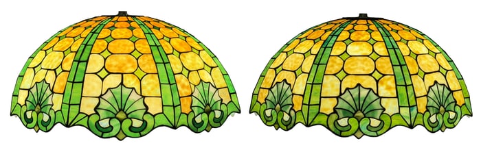 Duffner & Kimberly, Pair of "Shell" Chandeliers