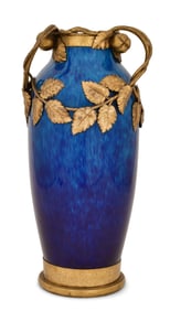 Paul Milet, Sevres, Gilt Bronze-Mounted Porcelain Vase