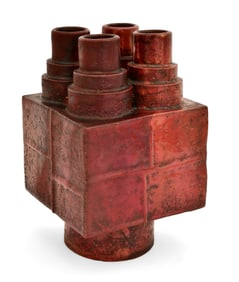 Otto Natzler (1908-2007), Cube with Four Stepped Pipes