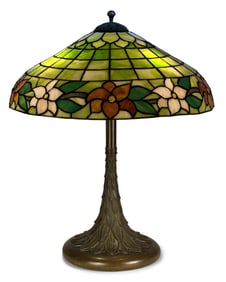 Suess Ornamental Glass Co. Floral Table Lamp