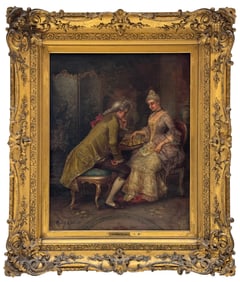 Maurice Leloir (French, 1853-1940), Two Elegant Figures Playing Chess