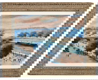 Willy Rochat James (French/Swiss, 1920-2004), "La Seine au pont de la Concorde"