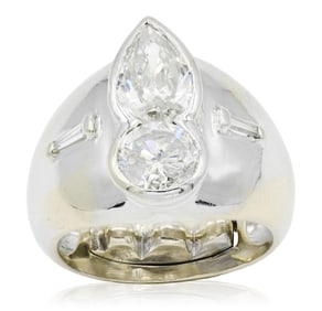 3.48 Carat Diamond & Stainless Steel Ring
