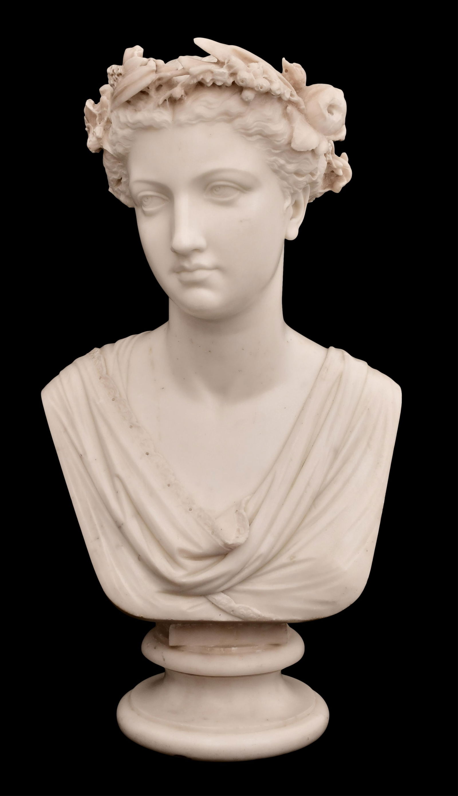 Giovanni Battista Lombardi (Italian, 1823-1880), Marble Bust of Flora (1 of 6)