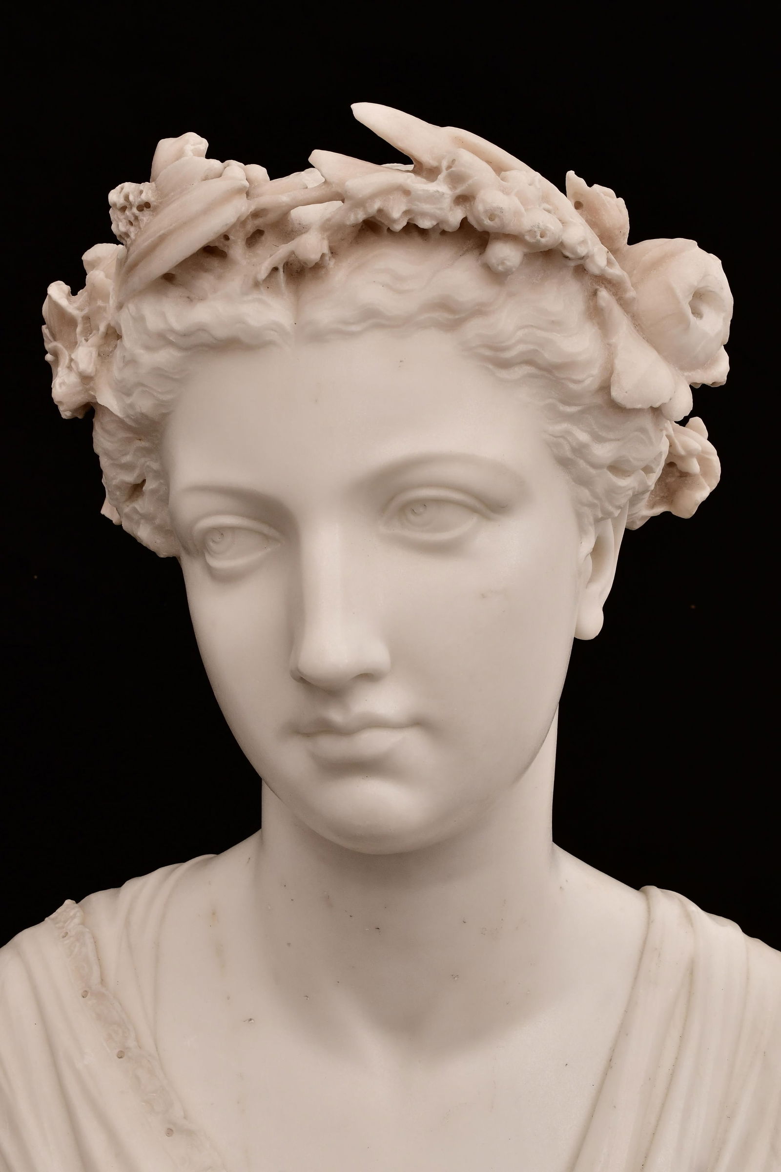 Giovanni Battista Lombardi (Italian, 1823-1880), Marble Bust of Flora - 2
