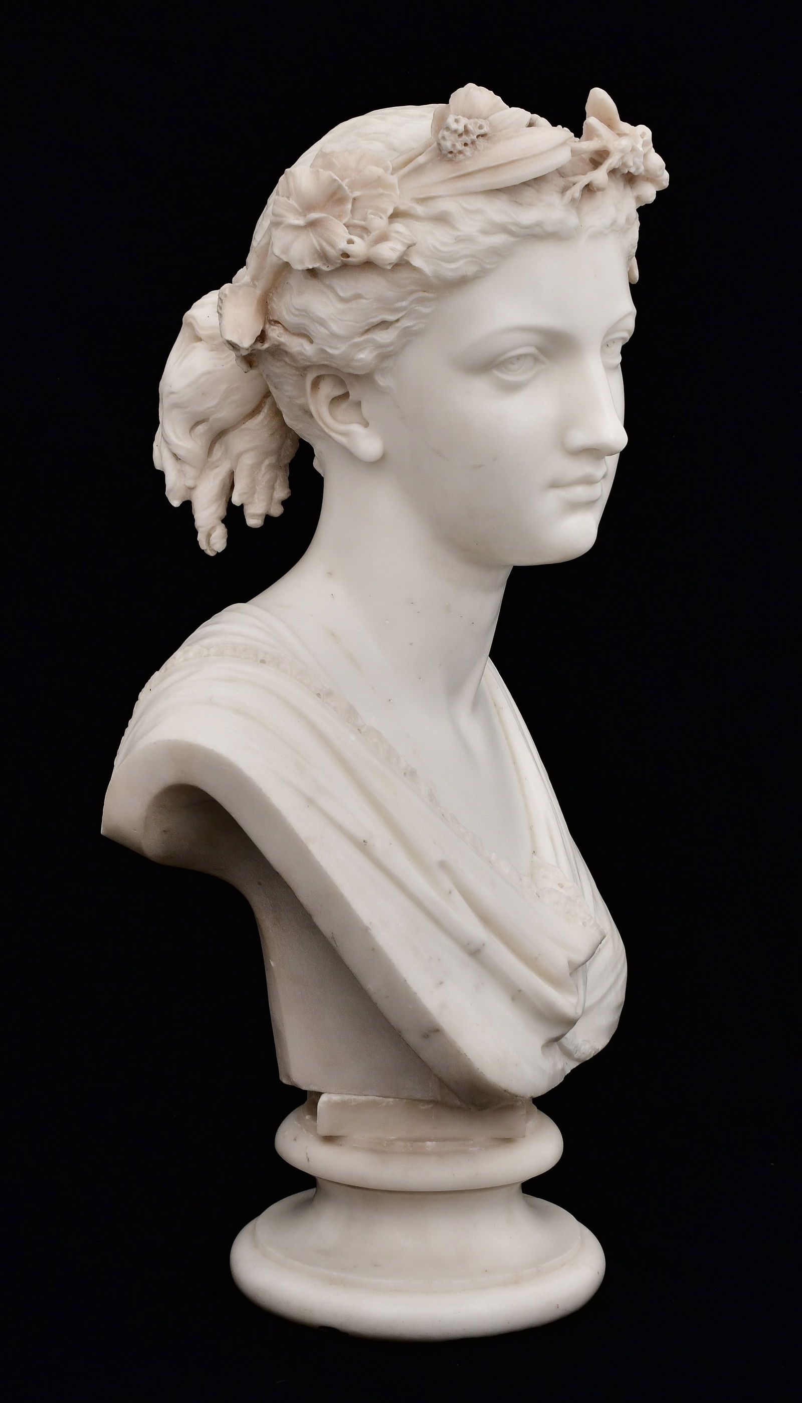 Giovanni Battista Lombardi (Italian, 1823-1880), Marble Bust of Flora - 3