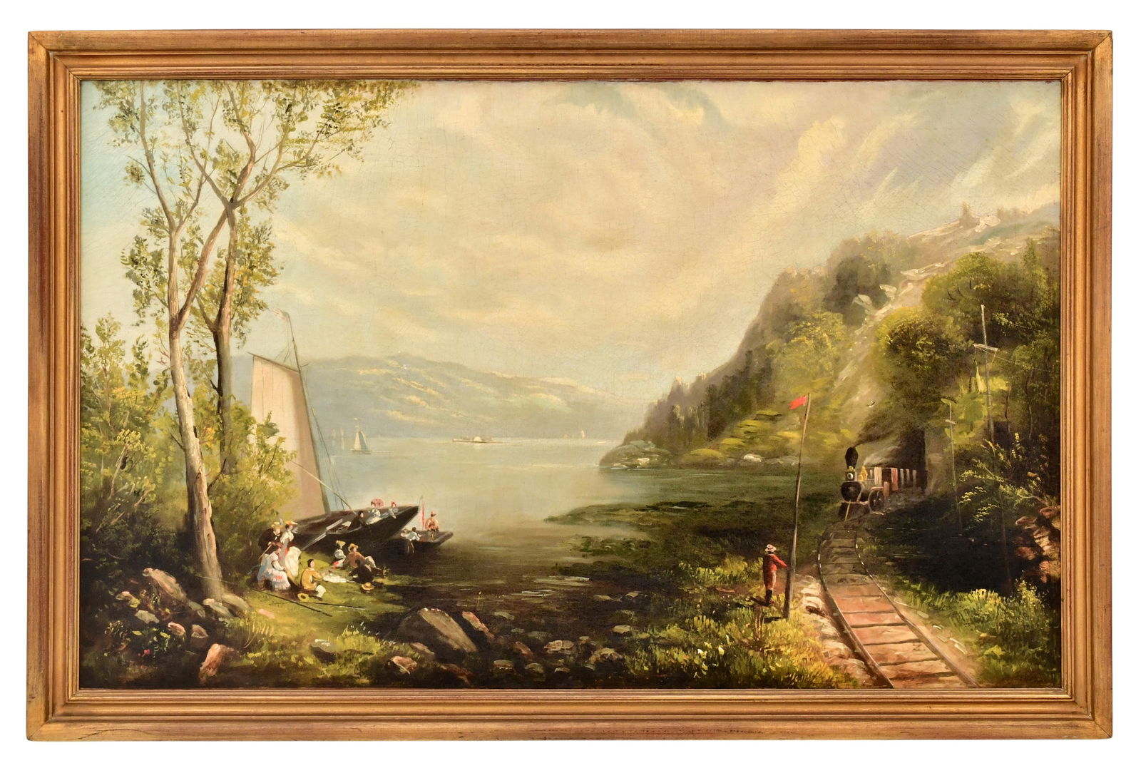 Attr. Andrew W. Melrose (American, 1836-1901), Locomotive Along the Hudson River at Anthony's Nose (1 of 3)