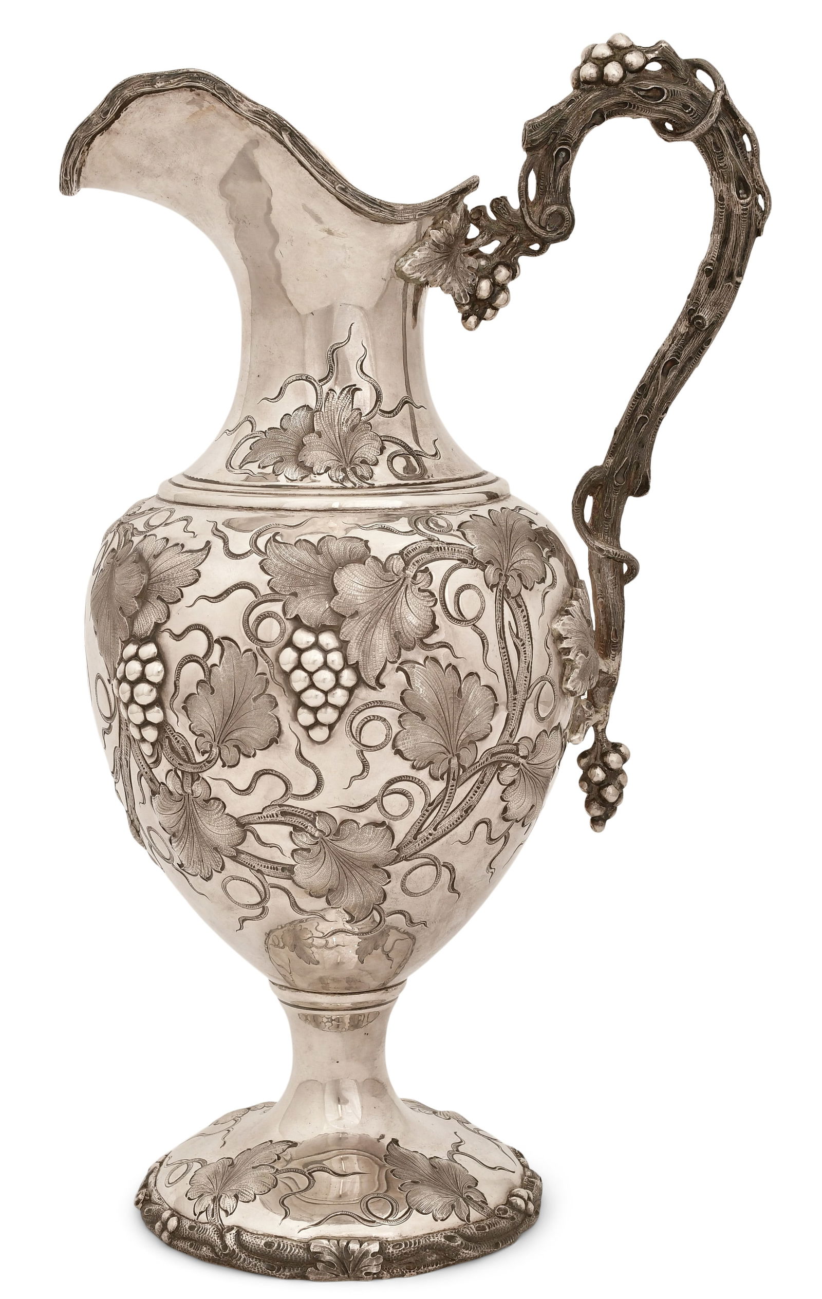 Black, Starr & Frost Sterling Silver Grapevine Pitcher: Black, Starr & Frost Sterling Silver Grapevine Pitcher early 20th century marked "Black, Starr & Frost / Sterling / 2" 15 1/4 x 9 x 6 1/2 inches 50.15 troy ounces Provenance: Private Collection,