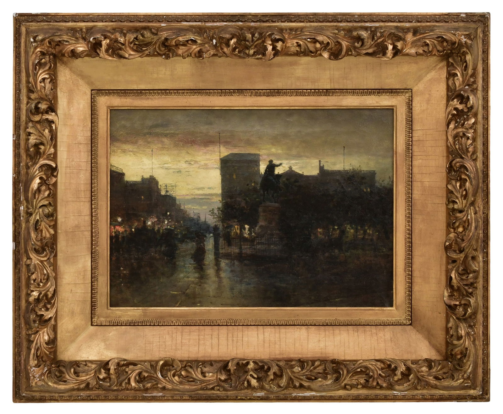 Alessandro Guaccimanni (Italian/American, 1864-1927), Madison Square: Alessandro Guaccimanni (Italian/American, 1864-1927) Madison Square oil on canvas signed and inscribed "A. Guaccimanni, New York" (lower right) 14 x 20 inches (canvas) 26 1/2 x 32 1/2 inches (frame)