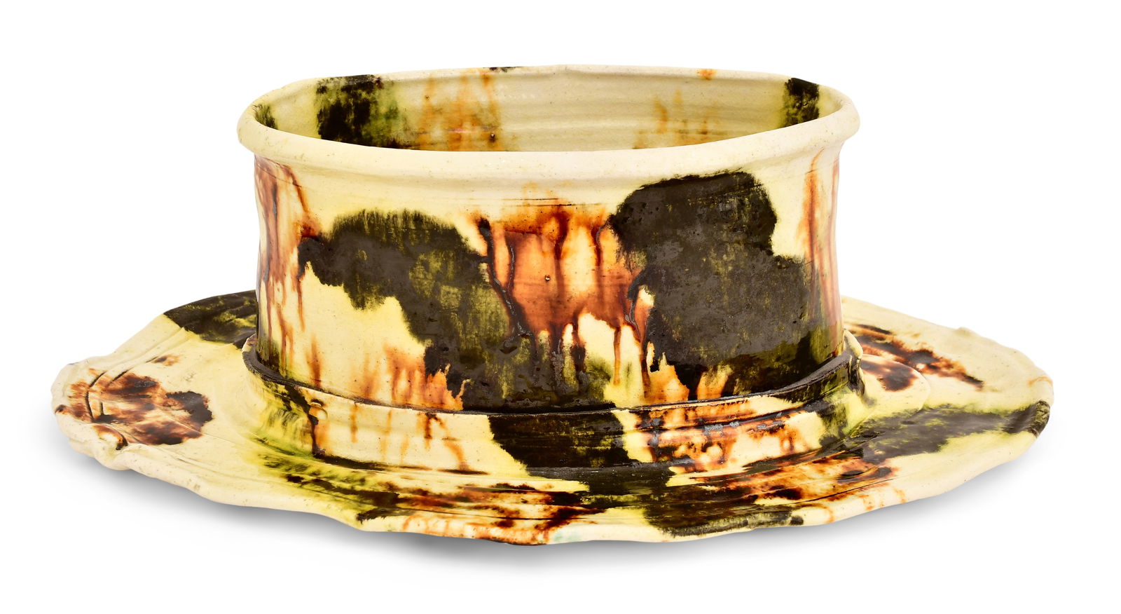 Betty Woodman (American, 1930-2018), Centerpiece Bowl: Betty Woodman (American, 1930-2018) Centerpiece Bowl glazed earthenware marked "Woodman" 6 x 18 x 12 inches Provenance: Private Collection, Ohio