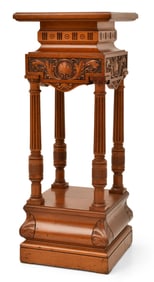 American Aesthetic Movement Carved Mahogany Pedestal