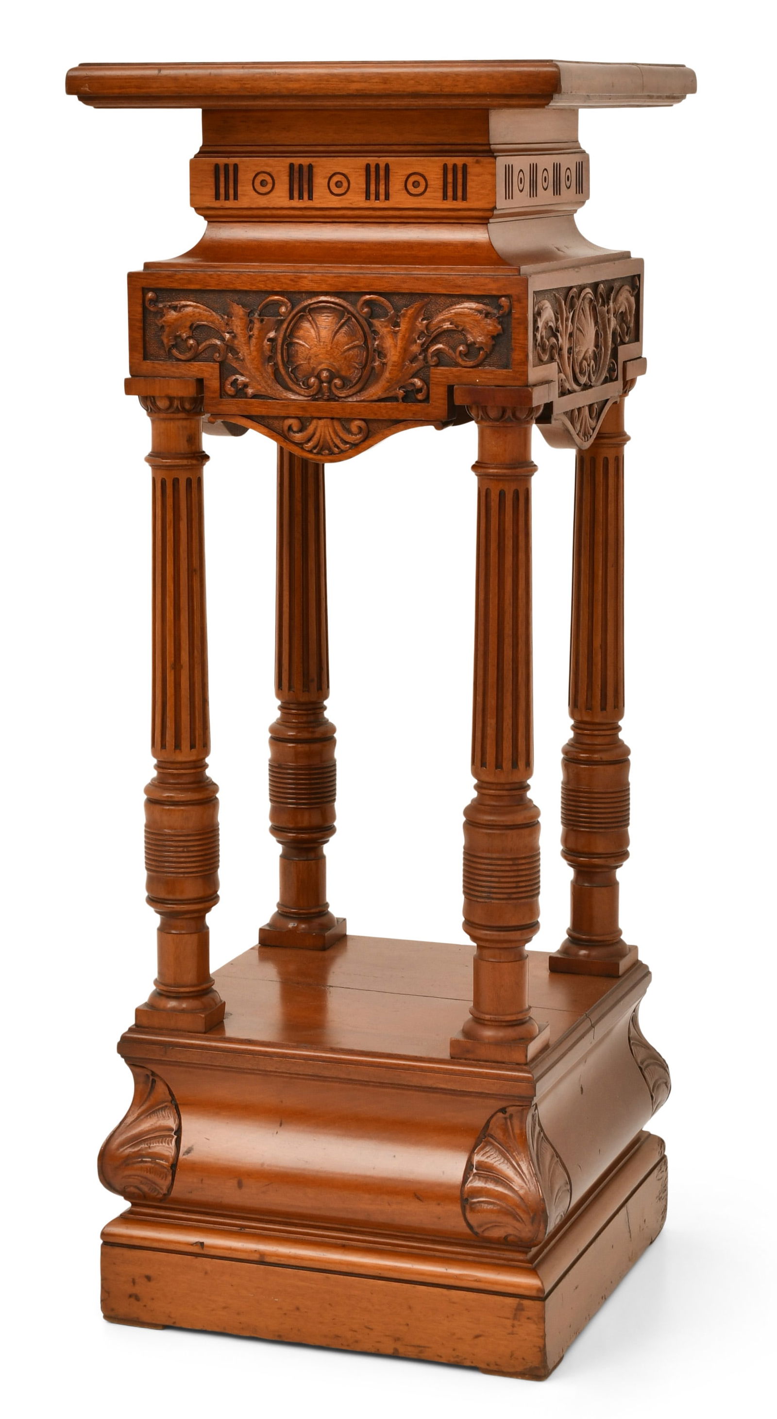 American Aesthetic Movement Carved Mahogany Pedestal (1 of 6)