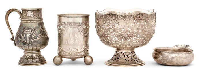 Lot of Four .800 Silver Pieces