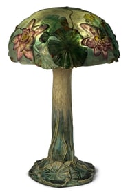 Stelz Studios Pate de Verre "Water Lily" Table Lamp