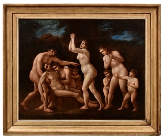 Old Master Painting, Mourning Death, Oil on Canvas, 18th Century