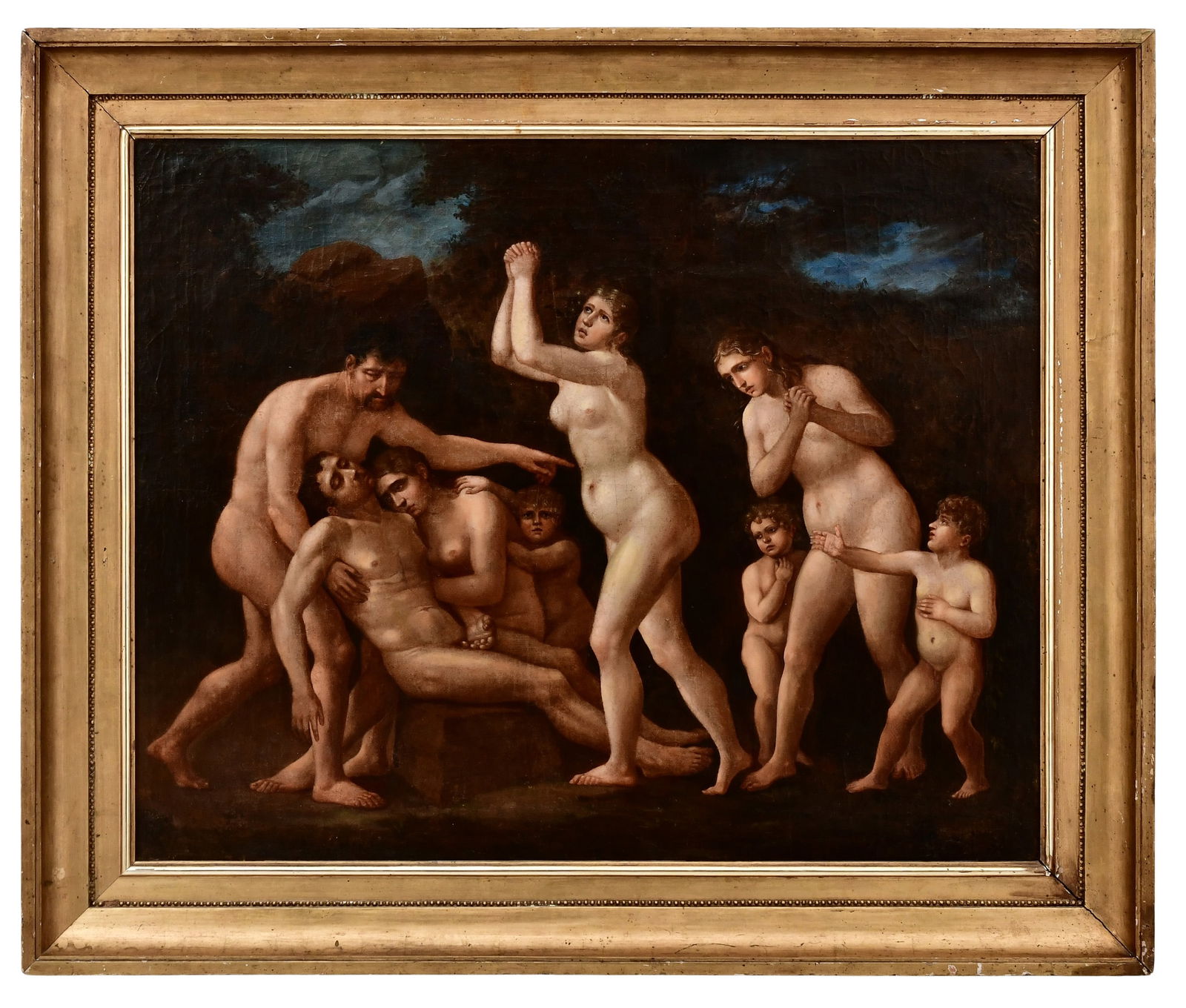 Old Master Painting, Mourning Death, Oil on Canvas, 18th Century (1 of 2)