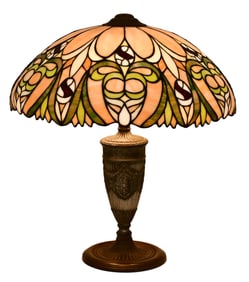 J.A. Whaley & Co. / Edward Miller & Co. Leaded Glass Table Lamp