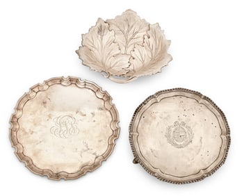 Three Sterling Silver Trays