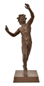 Italian Bronze Sculpture of the Dancing Faun of Pompeii, Sabatino De Angelis & Fils, Naples
