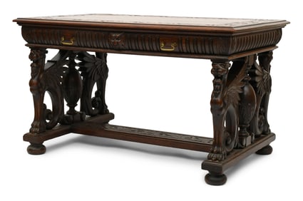 R.J. Horner & Co. Partner's Desk with Winged Griffins