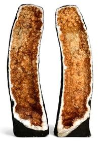 A Pair of Large Genuine Citrine Geodes