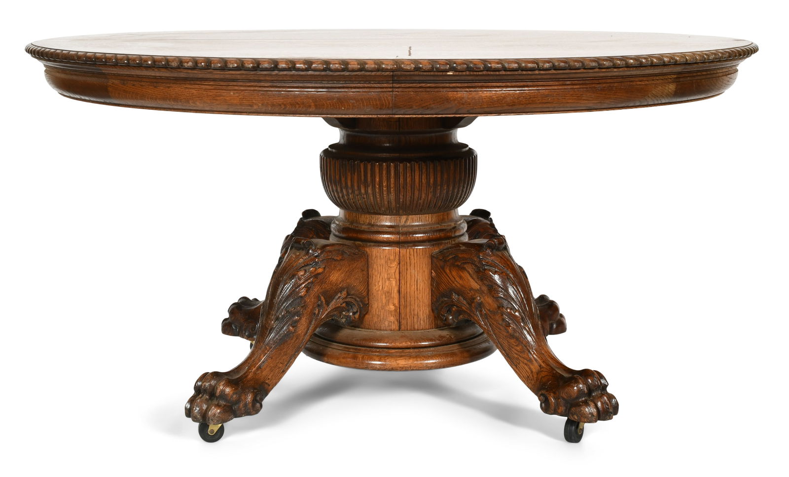 American Carved Oak Dining Table (1 of 5)