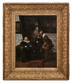 Max Volkhart (German, 1848-1935), Plaintiff and His Lawyer with the Burgomaster