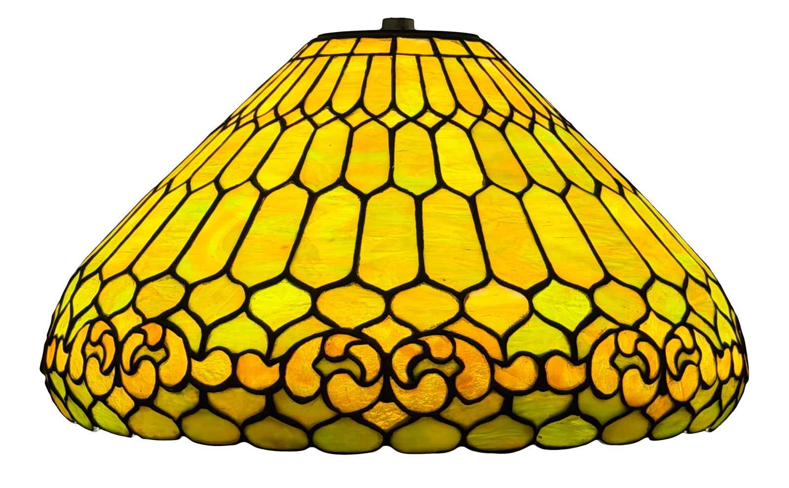 Duffner & Kimberly Leaded Glass Chandelier: Duffner & Kimberly(New York, est. 1905)Chandeliercirca 1910leaded glass, patinated bronze13 x 22 inchesProvenance: Important Private Collection