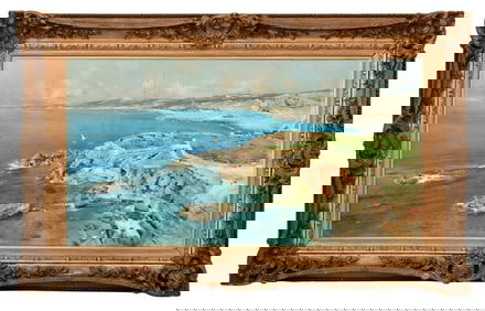 A Large Coastal Landscape, Oil on Canvas, Early 20th Century, Signed Lower Right