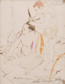 LeRoy Neiman (American, 1921-2012), "Dressing Room, Sumo Tournament"