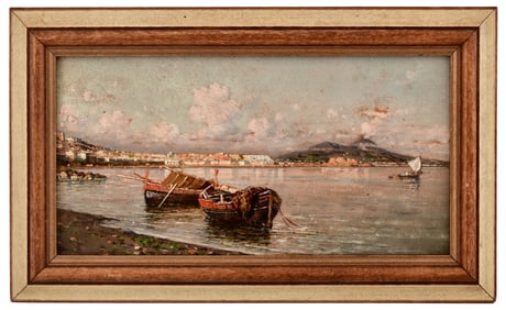 Giuseppe Carelli (Italian, 1858-1921), Naples Bay with Mount Vesuvius