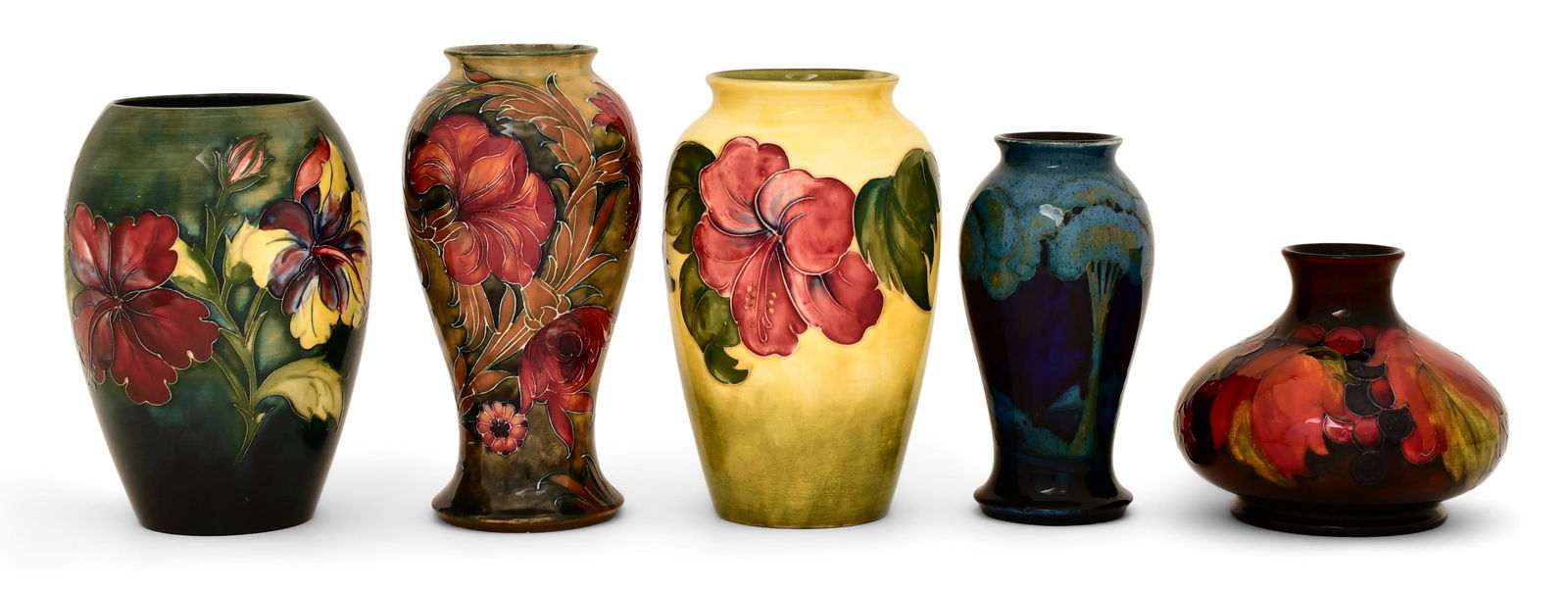 Lot of Five Moorcroft Pottery Vases (1 of 9)